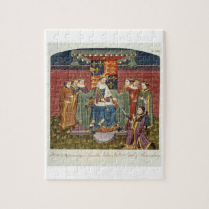 Puzzle Rey Henry VI (1421-71) que presenta una espada a