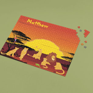 Puzzle Rey León del Jungle Personalizado África