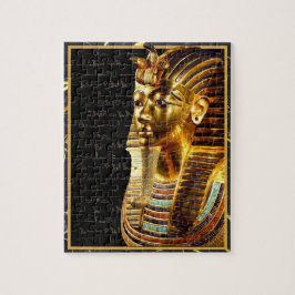 Puzzle Rey Tutankhamun con Hieroglíficos Oro y Negro