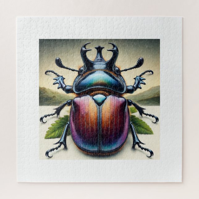 Puzzle Rhinoceros Beetle 050824IREF208 - Watercolor (Vertical)