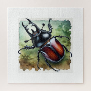 Puzzle Rhinoceros Beetle 110924IREF233 - Watercolor