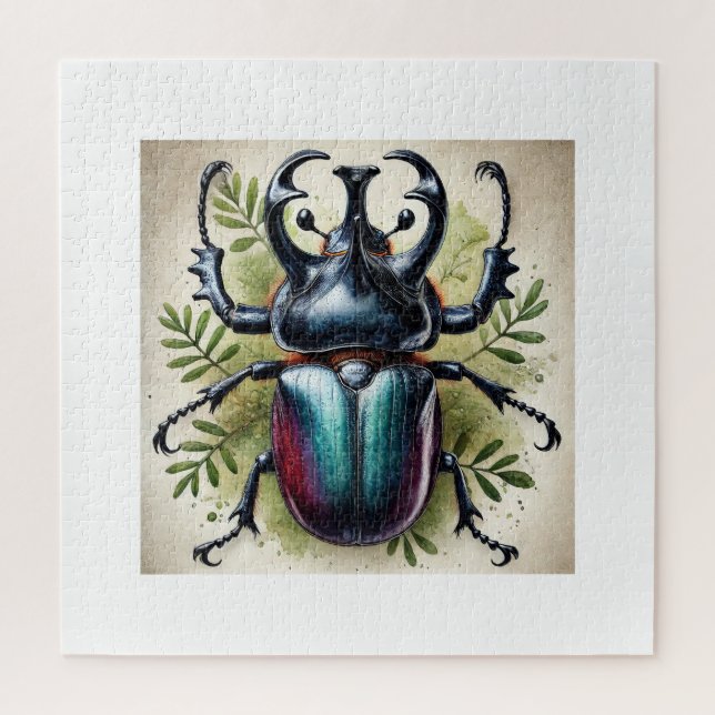 Puzzle Rhinoceros Beetle 310824IREF209 - Watercolor (Vertical)