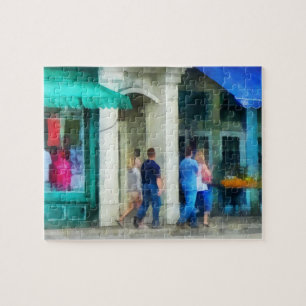 Puzzle Rhode Island - comiendo hacia fuera con los amigos