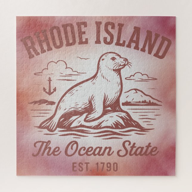Puzzle Rhode Island El Estado Isla (Vertical)