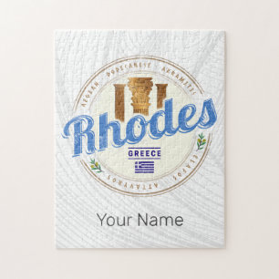 Puzzle Rhodes Grecia Vintage Island Aegean Souvenir