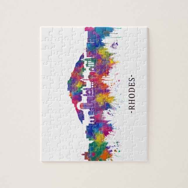 Puzzle Rhodes Greece Skyline (Vertical)