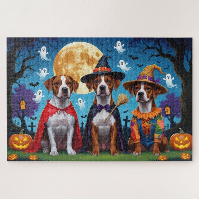 Puzzle Rhodesia Ridgeback Perros Calabaza Halloween Graci (Horizontal)