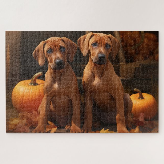 Puzzle Rhodesia Ridgeback Puppy Calabaza deslumbrante de  (Horizontal)