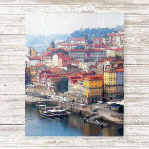 Puzzle Ribeira y río Duero. Oporto, Portugal.