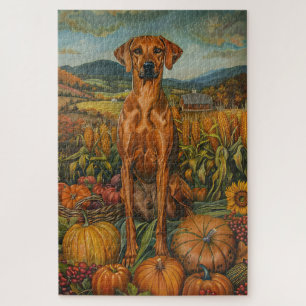 Puzzle Ridgeback de Rodesia Cosecha de Otoño Día de Acció