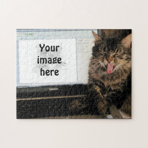 Puzzle Ríe un meme de gato tu imagen en el equipo