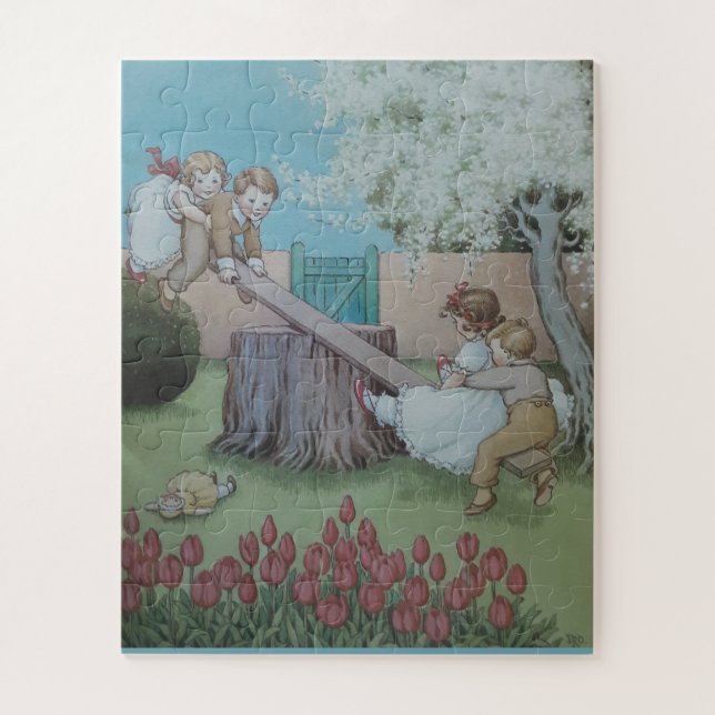 Puzzle Rima infantil Seesaw Margery Daw (Vertical)