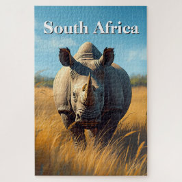 Puzzle Rinoceronte sudafricano del Bushveld retro