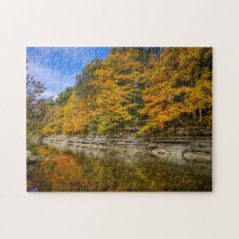 Puzzle Río azul en otoño