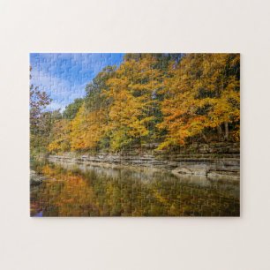 Puzzle Río azul en otoño