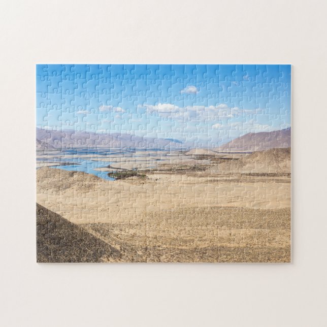 Puzzle Río Brahmaputra y paisaje del desierto - Tíbet (Horizontal)