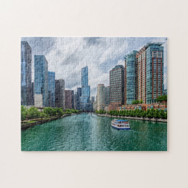 Puzzle Río Chicago y Torre Trump (Horizontal)