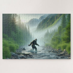 Puzzle Río Crossing Bigfoot, Bigfoot, bosque sereno