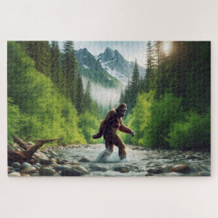 Puzzle Río Crossing Bigfoot, Bigfoot, bosque sereno