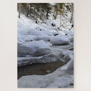 Puzzle Río de montaña invernal – Wild Nature Rumania