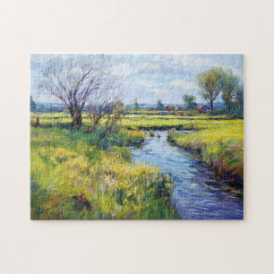 Puzzle Río de Verano Tranquilo en el Paisaje de Havelland