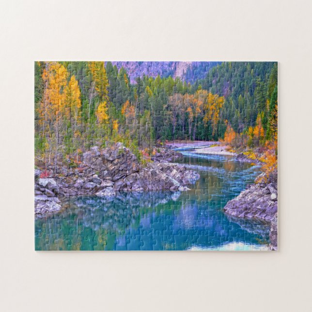 Puzzle Río Flathead Montana. (Horizontal)