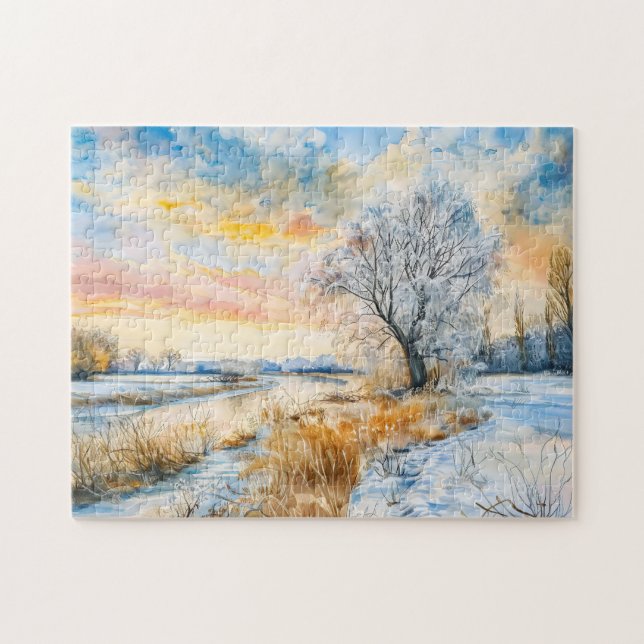 Puzzle Río Havel con el Willowtree. Acuarela (Horizontal)