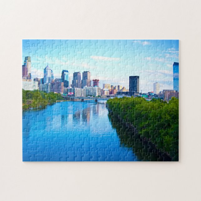 Puzzle Río Schuylkill Filadelfia. (Horizontal)