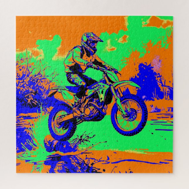 Puzzle River Hopping - Motocross Rider (Vertical)