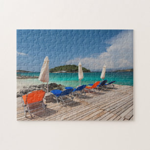 Puzzle Riviera albanesa, Ksamil, frente a la playa del pu