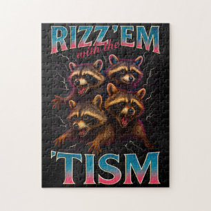 Puzzle Rizz Em con el meme de Tism Autismo Mapache Divert