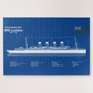 Puzzle RMS Lusitania - Planes de trazado del buque ABD