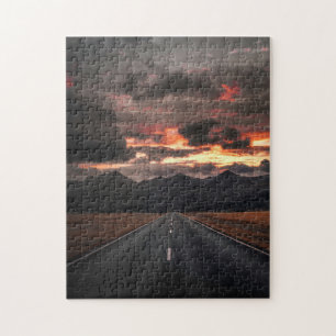 Puzzle Road into Mountain Sunset