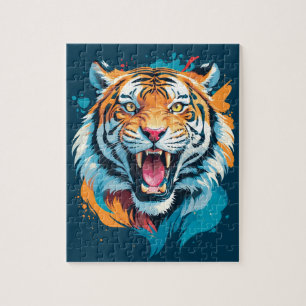 Puzzle Roaring Tiger Face