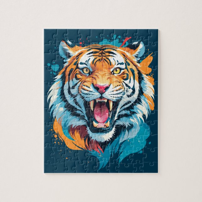 Puzzle Roaring Tiger Face (Vertical)