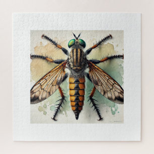 Puzzle Robber Fly 040924IREF227 - Watercolor