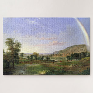 Puzzle Robert S. Paisaje de Duncanson con Poster arcoiris