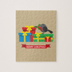 Puzzle Robin Adorable y los Cuatro Regalos Coloridos