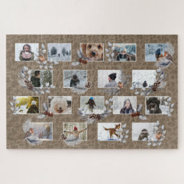 Puzzle Robin Collage de fotos Personalizado Rustic Kraft
