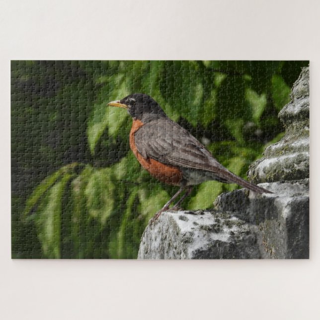 Puzzle Robin en un Headstone (Horizontal)