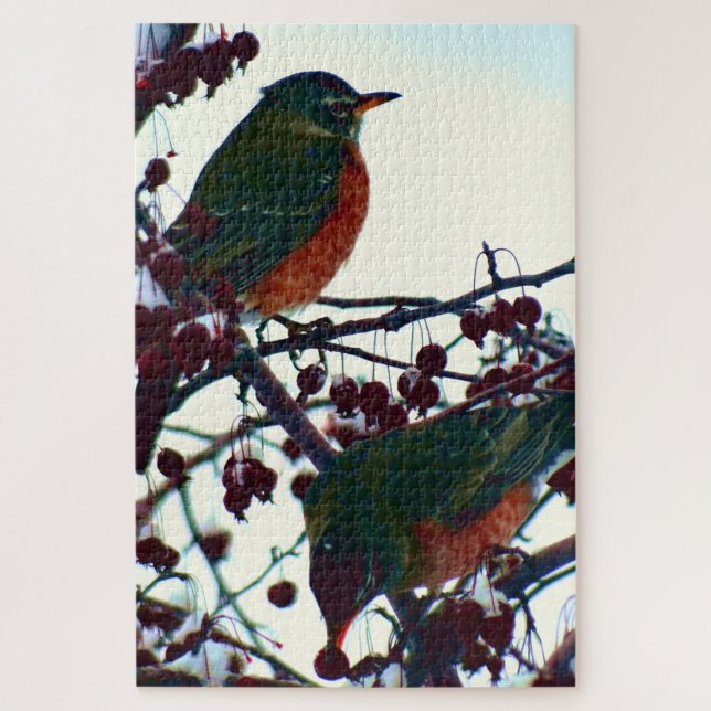 Puzzle Robins en invierno (Vertical)