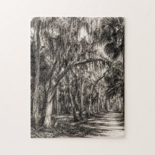 Puzzle Roble Hammock de la vieja Florida Dibujo a grafito