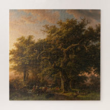 Robles en un paisaje forestal (escena boscosa)