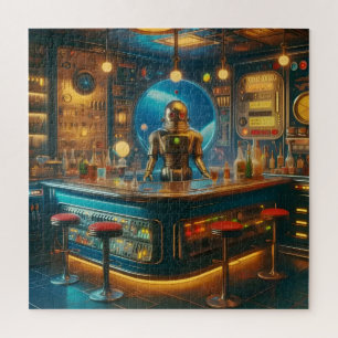 Puzzle Robot Barman en Bar de Buceo de Edad Espacial Inte