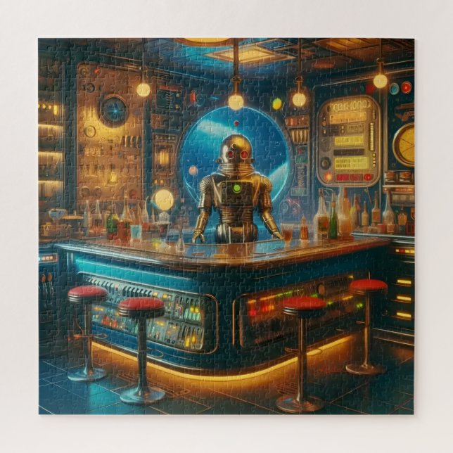 Puzzle Robot Barman en Bar de Buceo de Edad Espacial Inte (Vertical)
