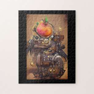 Puzzle Robot mango head steampunk arte digital