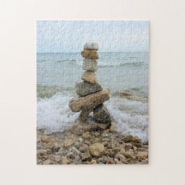 Puzzle Rock Cairn en el lago - 11x14 - 252 pcs