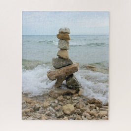 Puzzle Rock Cairn en el lago - 16x20 - 520 pcs