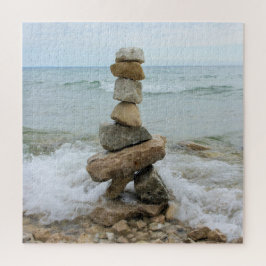 Puzzle Rock Cairn en el lago - 20x20 - 676 pcs