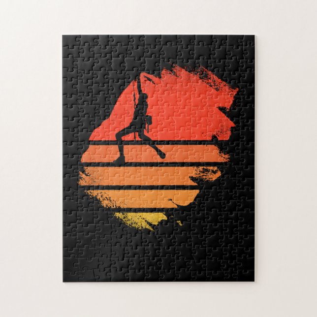 Puzzle Rock Climbing Sunset bouldering mujer alpinista gi (Vertical)